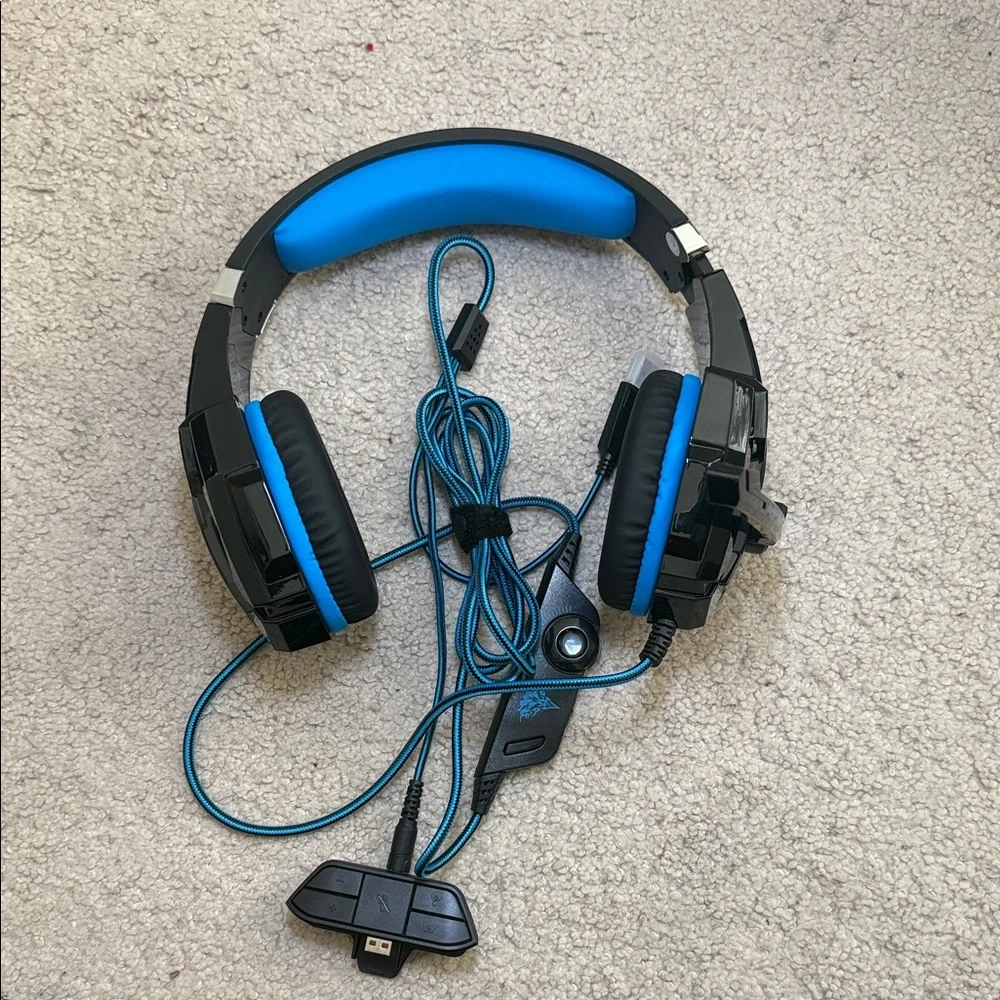 Blue and Black Gaming Headset